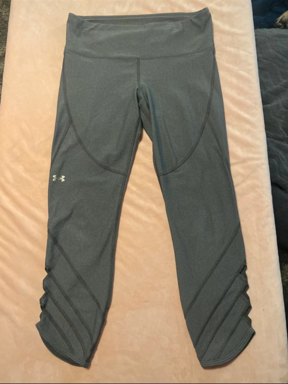 Under Armour Dark Gray Capri Leggings with Textured Hem